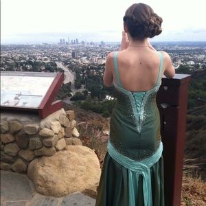 Mermaid Sea Green Formal Dress w:Matching Slippers